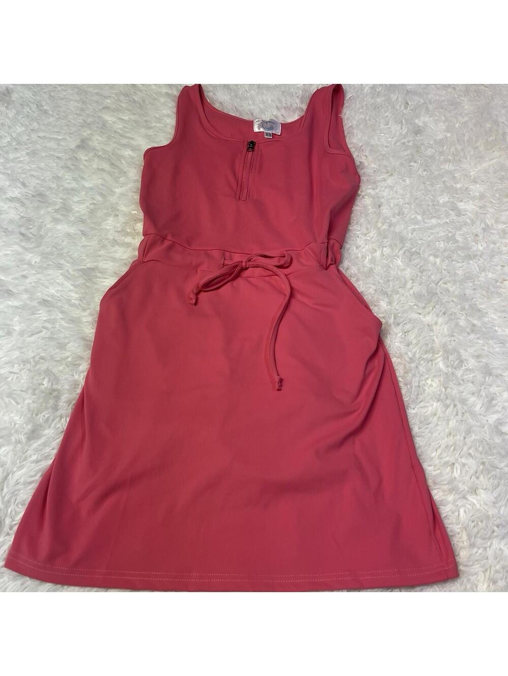 Salty Wave Women's Pink Dress With Shorts XS Zip Drawstring Pockets